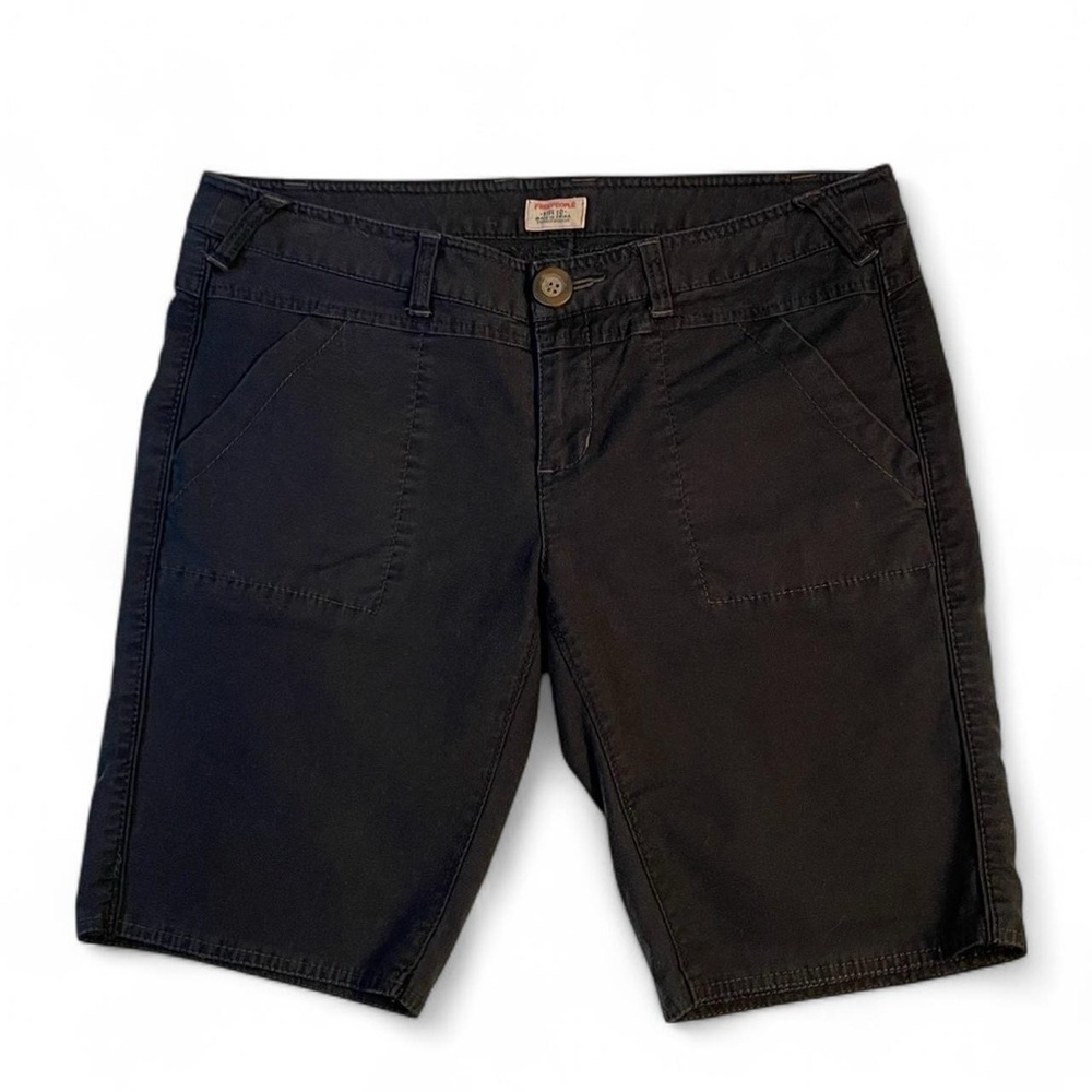 Free People Black Bermuda Shorts
